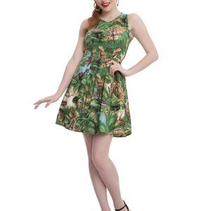 Retrolicious Dinosaur Print Fit & Flare Dress